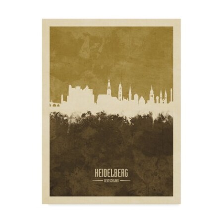 Michael Tompsett 'Heidelberg Germany Skyline Brown' Canvas Art,24x32